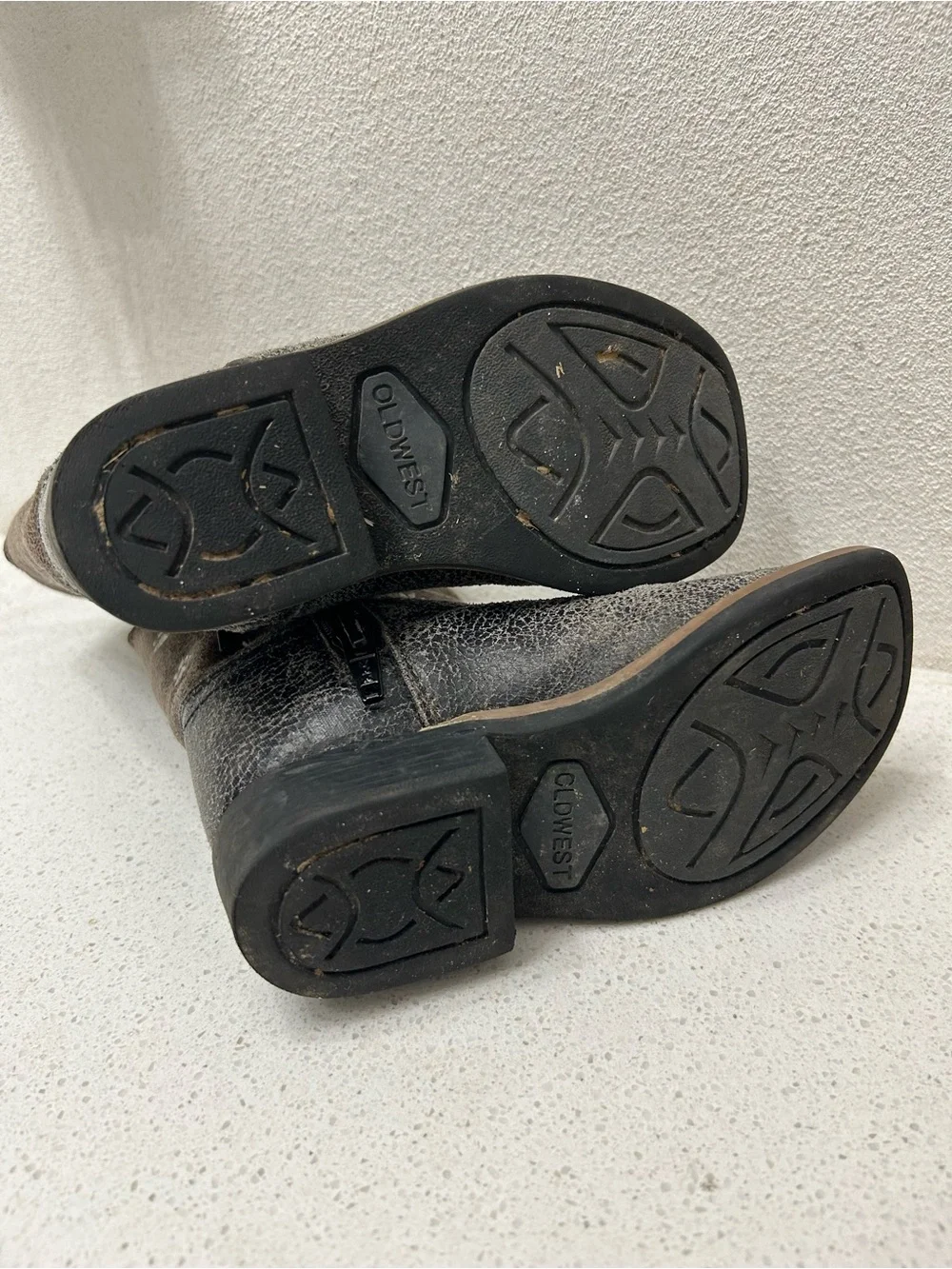 Kids Brown Paw-Print Cowboy Boots